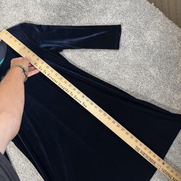 MSK Dress M Blue Velvet Cocktail Evening Whimsigoth Dark Romantic Moody WItchy - Picture 2 of 10